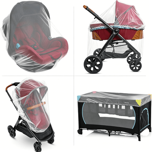 MISSMILE Baby Mosquito Net for Stroller,Carrier & Bassinet - Elastic Drawstring for Snug Fit Netting - Infant Bug Net for Jogger,Car Seat & Pack N Play - 1000 Mesh Toddler Canopy