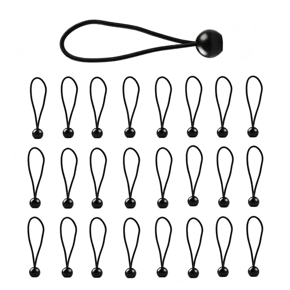 MISSMILE Ball Bungee Cords Heavy Duty Outdoor Natural Latex Tarp Straps Balls Tie-Down Bungee Ball Cord Secure Tarp Goal Net Extension Cords Projector Screen Boat Canopy Hoses Tents