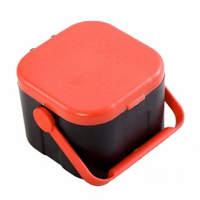 MISSMILE Breathable Earthworm Storage Box, Portable Plastic Bait Container for Fishing and Gardening, Live Worm Keeper for Pet Feeding and Breeding, 3.93x2.95In
