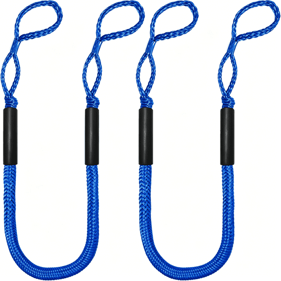 MISSMILE Bungee Dock Lines, 4 Feet Bungee Shock Cords Bungee Docking Rope Mooring Rope for Boat,Pwc,Jet Ski,Pontoon,Kayak,Canoe,Power Boat,Watercraft