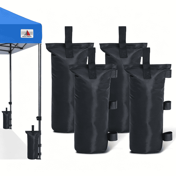 MISSMILE Canopy Weights Set of 4-120Lbs Sand Bags Upgraded for Pop Up Tent,Weight Bags for Outdoor Gazebo,Trampoline,Pergola,Black(Without Sand)