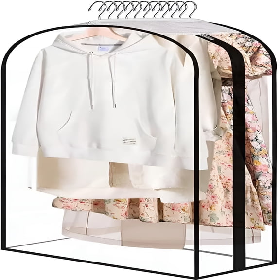MISSMILE Clear Garment Bags for Open Closet 40"/ Zippered Plastic Suit Covers for Men&Women/Hanging Clothes Storage for Dress,Coat,Shirt(1Pcs 40 Inch)