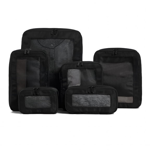 MISSMILE Compression Packing Cubes (6-Pack,Black)