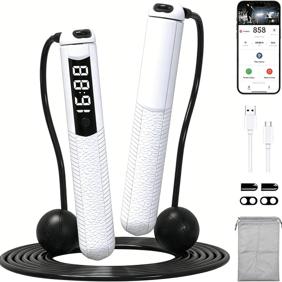 MISSMILE Cordless Gravity Jump Rope,Smart Jump Rope with Counter for Gym,Fat Burning &Amp; Calorie Burn,App Data Analysis,Home Workout Equipment for Women Men