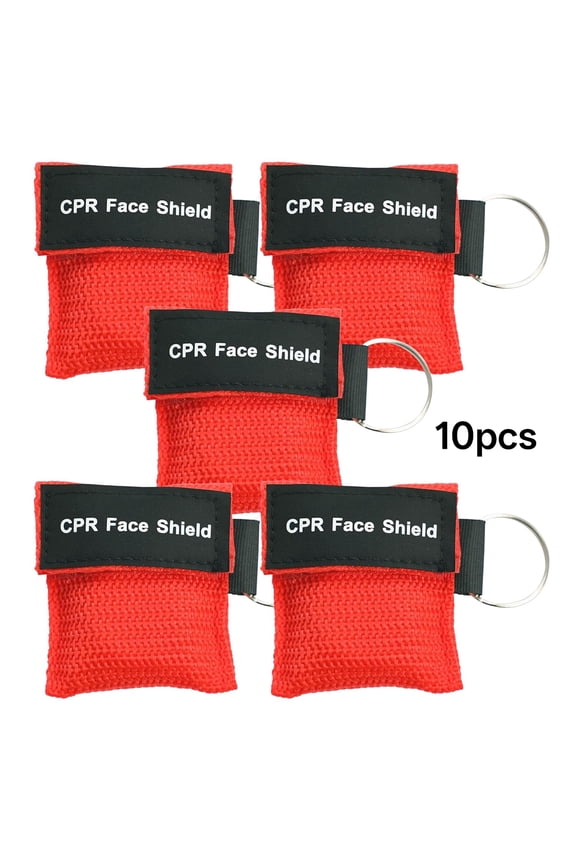 Cpr Face Mask Key Chain Kit - Face Shield Masks Pocket Mask (10-Pack)