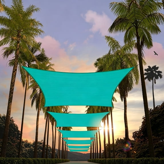 MISSMILE Custom Size 12' X 24' Turquoise Rectangle Square Sun Shade ...