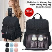 MISSMILE Diaper Backpack, Large Capacity Baby Bag, Multi-Function Travel Backpack Nappy Bags, Nursing Bag, Fashion Mummy, Roomy Waterproof Outdoor Travel Nursing Bags for Baby Care (Black A)