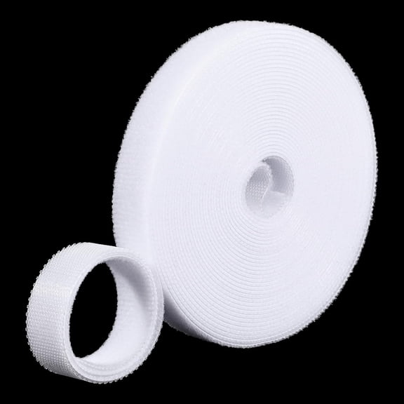 MISSMILE Double-Sided Hook and Loop Straps,1/2Inchx16Ft Cable Straps,Adjustable Self-Gripping Cable Ties,Reusable Heavy Duty Hook and Loop Tape for Bundling,Fastening,Storage and Organization(White)