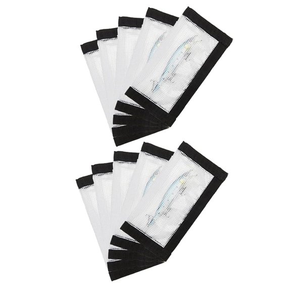 MISSMILE Fishing Lure Wraps 10 Pack Durable Clear Pvc Lure Wrap for Fishing Rod Saltwater Hook Covers Fabric Lure Protector