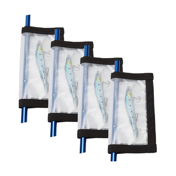 MISSMILE Fishing Lure Wraps 4 Pack Durable Clear Pvc Lure Wrap for Fishing Rod Saltwater Hook Covers Fabric Lure Protector