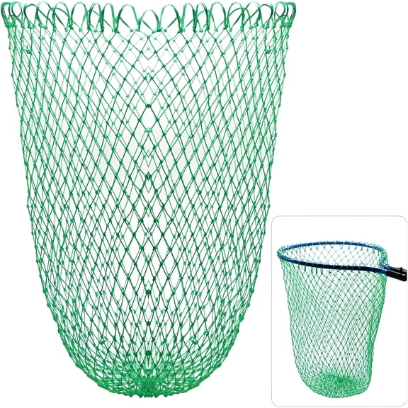 MISSMILE Foldable Fishing Net Replacement, Handmade Nylon Landing Netting for Freshwater Saltwater, Dip Net Bag