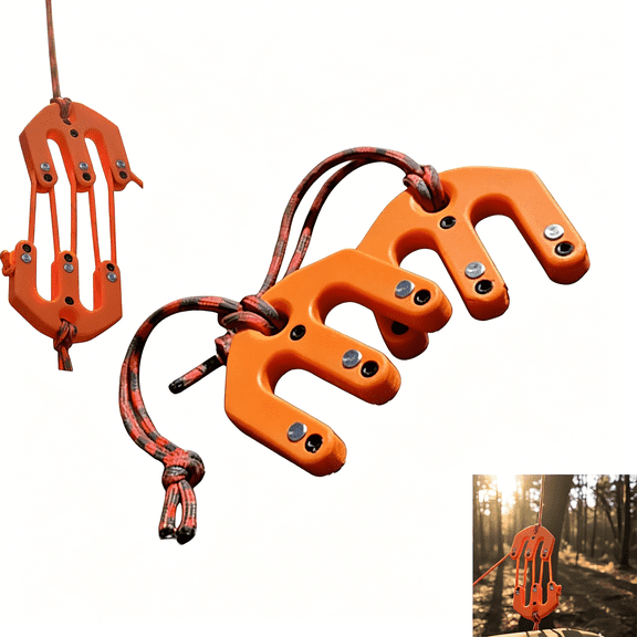 MISSMILE Game & Gear Hoist Block and Tackle System, Ultralight Hunting Game Hoist, Portable Nylon Block and Tackle Pulley System, Compact Game Lifting Tool for Backcountry Hunting