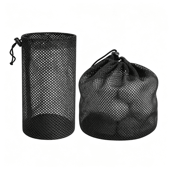 MISSMILE Golf Ball Storage Bag-6 Pack Mesh Bags with DrawstringGolf Shag Bag Organizer,Sports Equipment Organizer SackFor Collecting Half Balls Tennis Beach Trave