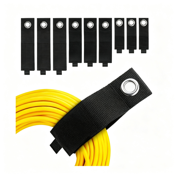 MISSMILE Heavy-Duty Storage Straps - 9 Pack Hook and Loop Hanging Extension Tool Cord Straps Organizer for Cable Management,Rope,Hoses,Rv and Garage Organization - Includ 10-"/13-" /17-"