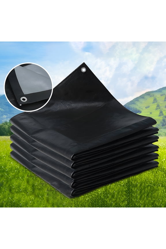 Heavy-Duty Waterproof Sunproof Tarpaulin Cover Reinforced PE Plastic with PVC-Coated Fabric for Weather Protection on Truck Canopies and Outdoor Equipment,black tarps