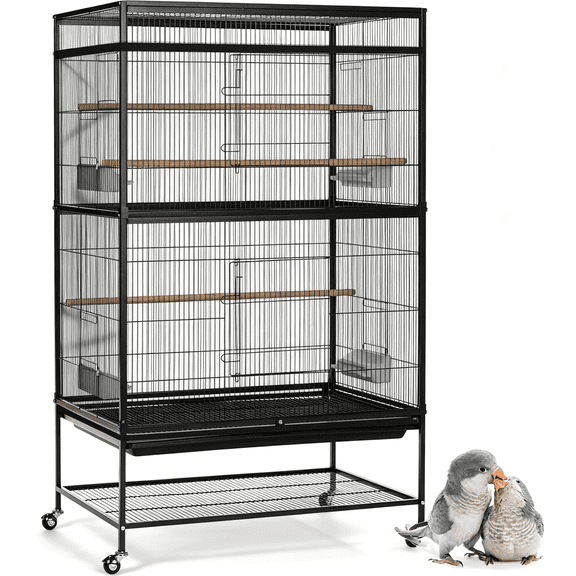 MISSMILE Large Bird Cage Seed Catcher, Adjustable Soft Airy Skirt Guard, Nylon Mesh Net for Parrot, Macaw, Fits Round/Square Cages (11831.5In / 30080Cm) Black