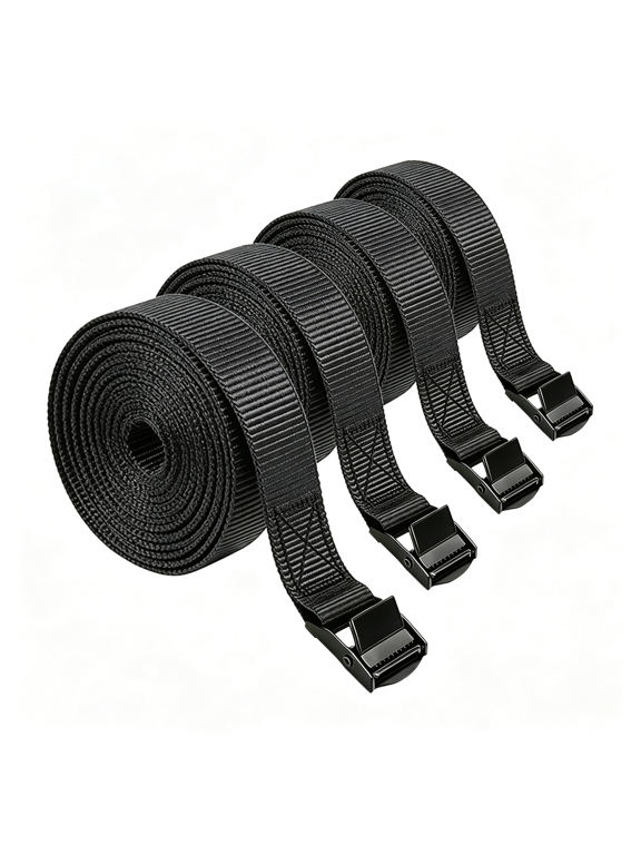 Lashing Straps with S, 4Pack, 1 Inch 6.7 Feet, Cargo Tie-Down Strap | Adjustable Cam Straps for Storage Luggage Trucks,Trailer,Motorcycle