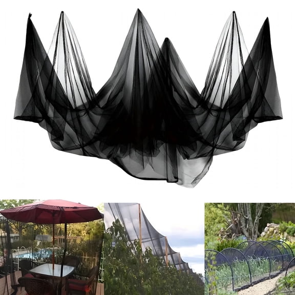 MISSMILE Mosquito Netting Garden Mesh Netting, Fly Bird Net Barrier Hunting Blind Plant Protecting Net Bird Netting for Garden, 95*158 in (Black)