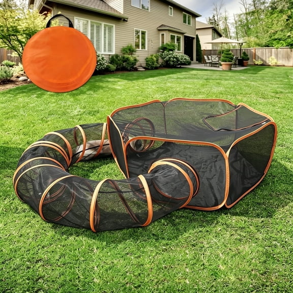 MISSMILE Outdoor Cat Enclosures,Portable Cat Tent for Outside Cat Playpen Enclosed with Tunnel,Catio Cat Enclosure for Indoor Cats and Other Small Animals