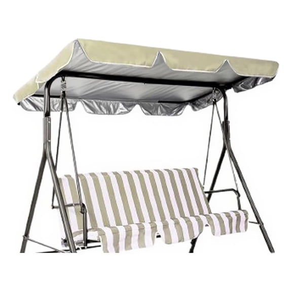 MISSMILE Patio Swing Canopy Replacement Top for 3 Swing,Patio Swing Replacement Beige (74 * 51 * 5.9)