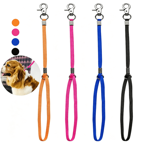 MISSMILE Pet Dog Grooming Loop, Nylon Restraint Noose Adjustable Fixed Dog Cat Safety Tether Straps Dog Grooming Supplies for Pet Grooming Table Bathtub 22"Es - 4 Pack Orange