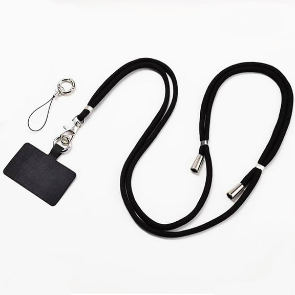 MISSMILE Phone Lanyard,Universal Adjustable Nylon Cell Phone Lanyard,Durable Neck Tether Phone Strap with Easy Access Clip,Black