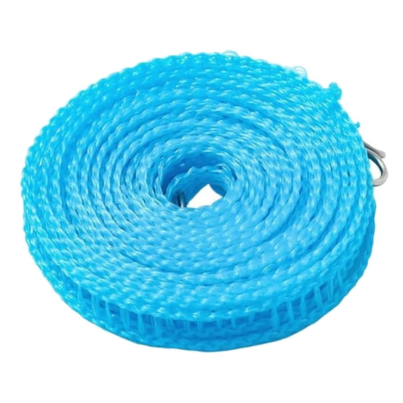 MISSMILE Portable Clothesline for Outdoor & Home ,Windproof Non-Slip Clothesline,Clothes Lines for Outside,Strong and Durable,Clothes Line Outdoors with Hooks (Blue,8Meters)