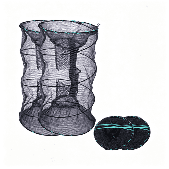 MISSMILE Portable Collapsible Crab Traps,Foldable Crabbing Nets for Lobster,Shrimp,Carp,Crayfish,Galvanized Steel Wire,Polyethylene Mesh Galvanized Steel Wire Minnow Trap
