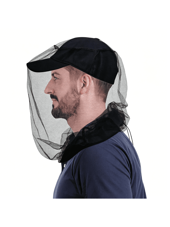 Premium Mosquito Head Net for Insect 2 Pack, Ultra Clear View, Extra Fine Holes, Chemical-Free Fly & Bug Protection for Camping, Hiking, Fishing, Safari, Fit All Hats for Men & Women