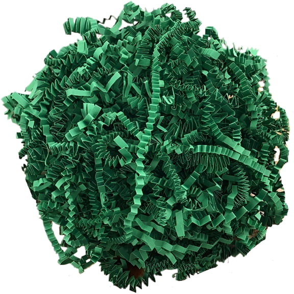 MISSMILE Raffia Grass Shred Paper for Easter Baskets Filler,Crinkle Cut Paper Shred Filler Recyclable Gift Wrap Confetti (Dark Green)
