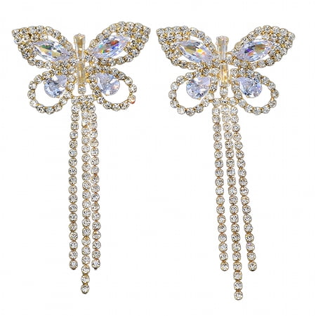 MISSMILE Rhinestones Butterfly Tassels Nipple Covers Crystal Cover Pasties Nipple Covers