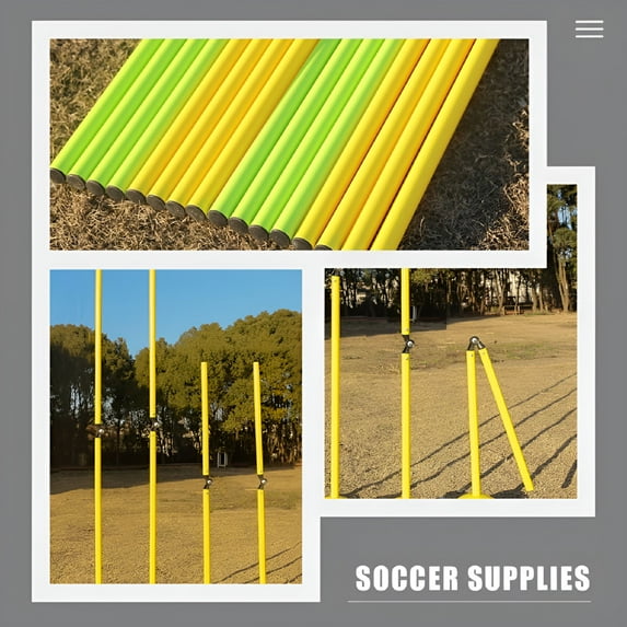 MISSMILE Soccer Poles for Training Folding Soccer Pole Football Agility Pole Football Agility Training Tool