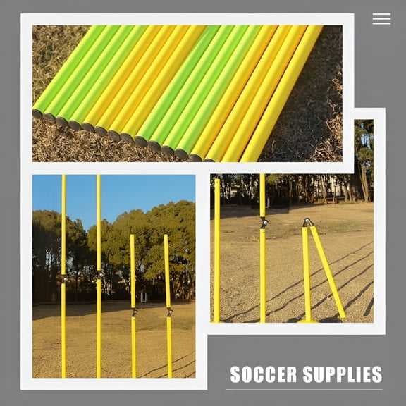 MISSMILE Soccer Poles for Training Folding Soccer Pole Football Agility Pole Football Agility Training Tool
