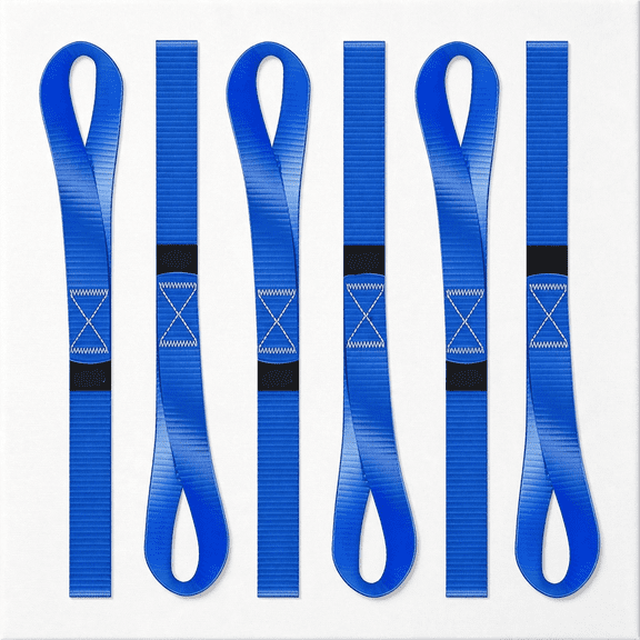 MISSMILE Soft Loop Tie Down Straps - 1,500 Load Capacity &Amp; 4,500 Lbs Breaking Strength - 6 Pack - Loops for Securing Atv,Utv,Motorcycles,Scooters,Dirt Bikes,Lawn &Amp; Garden Equipment - by