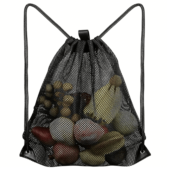 MISSMILE Sports Ball Bag Mesh Soccer Ball Bag Heavy Duty Drawstring Bag with Shoulder Strap