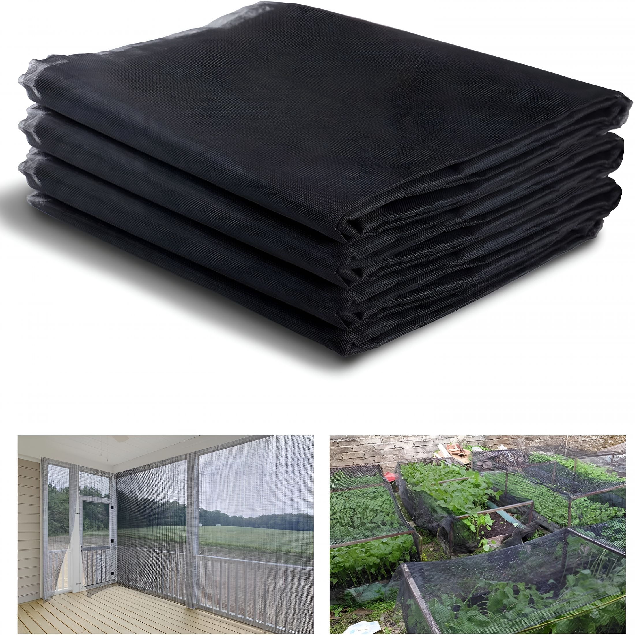 MISSMILE Stronger Garden Mesh Netting-10 X 33 Ft Pp Nanocomposite Bird Net Barrier,Mosquito Netting Screen for Outdoor Plants Vegetables Patios Balconies Terraces,Shading Rate 33% (Black)