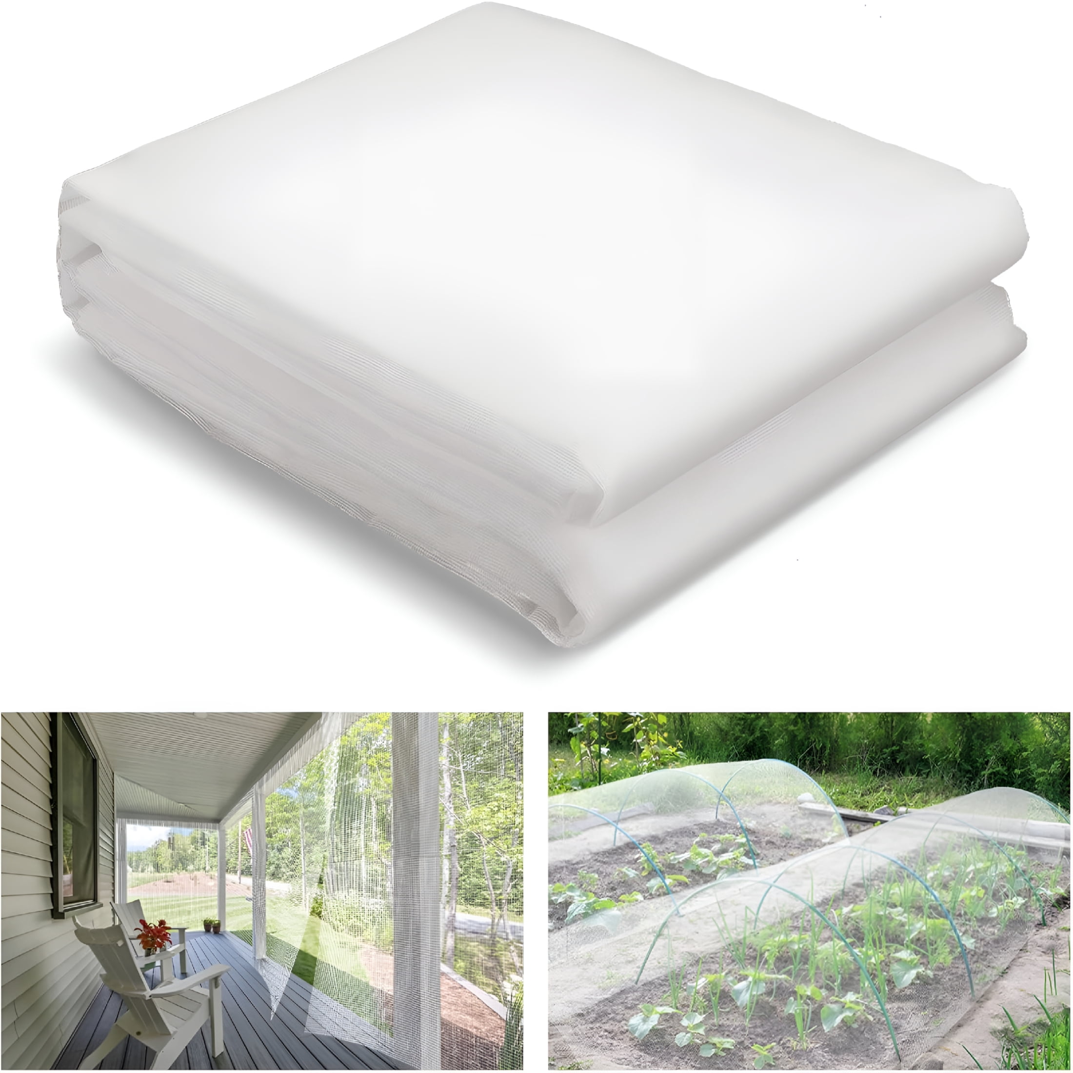 MISSMILE Stronger Garden Mesh Netting - 10 x 20 ft Bird Net Barrier, Mosquito Netting Screen for Outdoor Plants Vegetables Patios Balconies Terraces, Shading Rate 20% (White)
