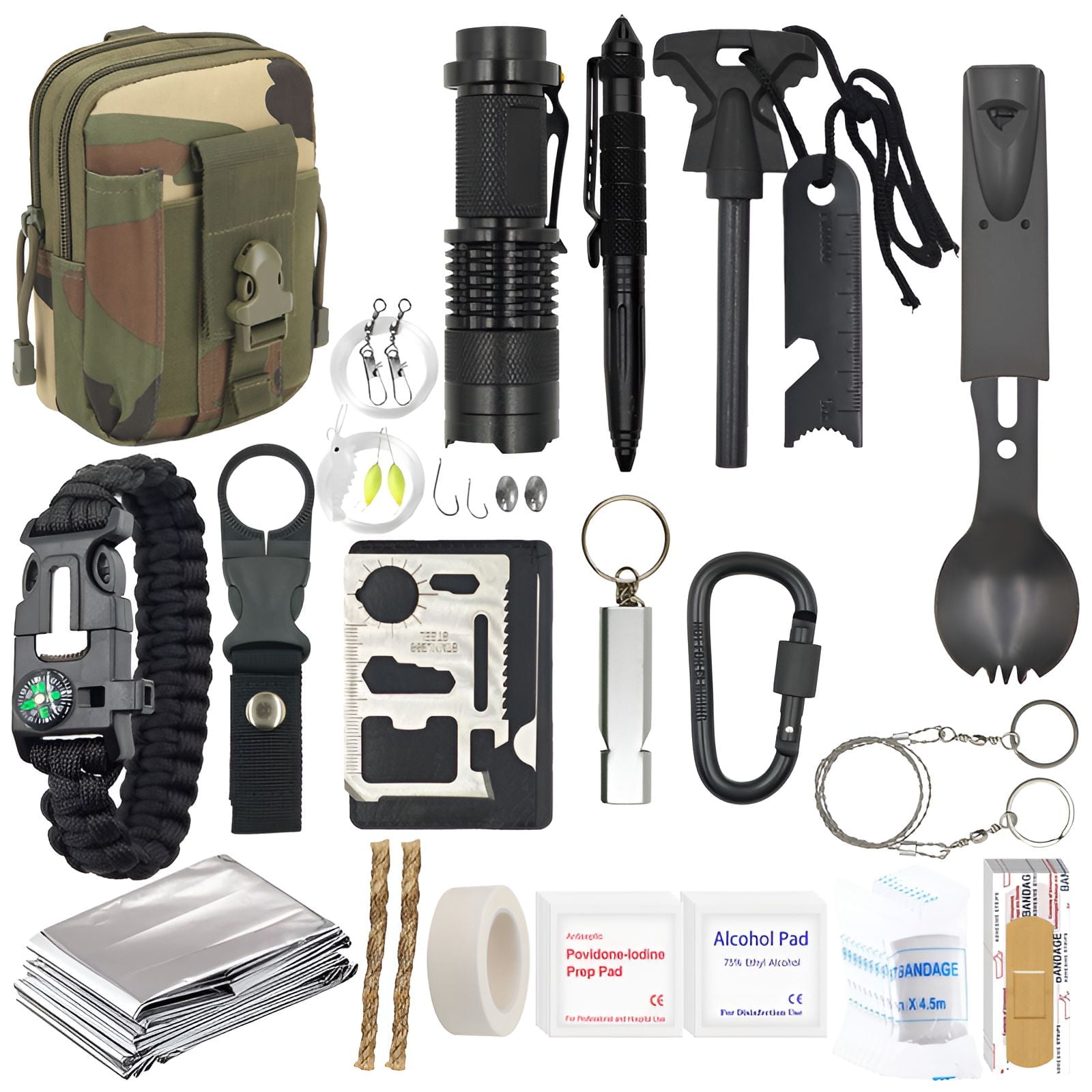 Outdoor Essential Hiking Supplies 14 In Emergency Survival Gear