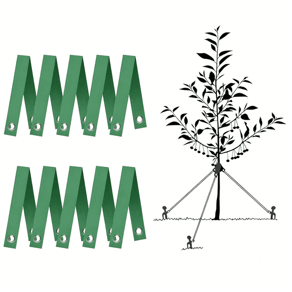 MISSMILE Tree Straps for Staking,Heavy Duty Tree Stake Straps with Copper-Coated Grommets,15.8"Tree Ties for Young Trees,Saplings,Hurricane&Wind Protection,Soft Nylon,No Bark Damage