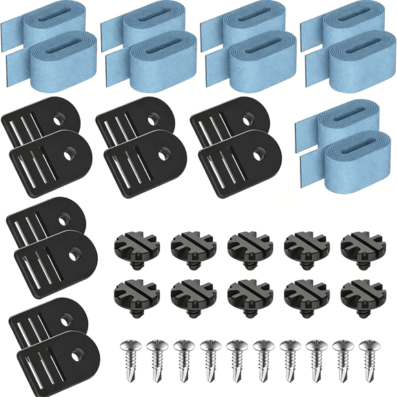 MISSMILE Tube and Solar Cover Fastening Kit,Pool Solar Cover Straps Clips Reel Attachment Kit for Feherguard Inground and Aboveground Pool Roller