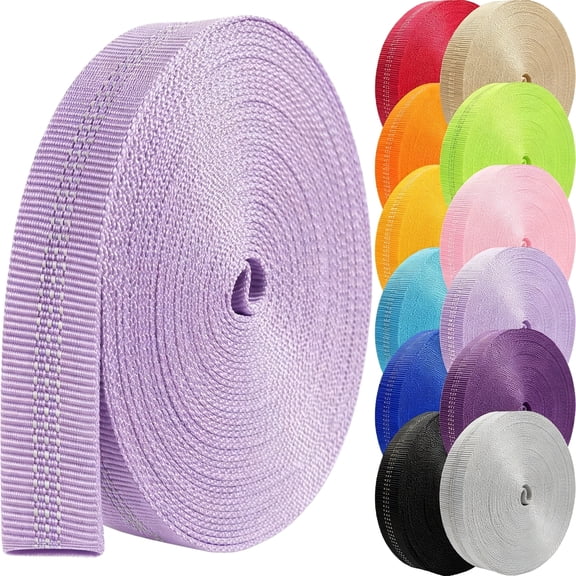 MISSMILE Tubular Webbing 1 Inch Webbing Ce Uiaa Certified Tubular Nylon Webbing Strap Rescue Strapping, 10 25 50 3.3 Yards Webbing Belt for Climbing Firefighting