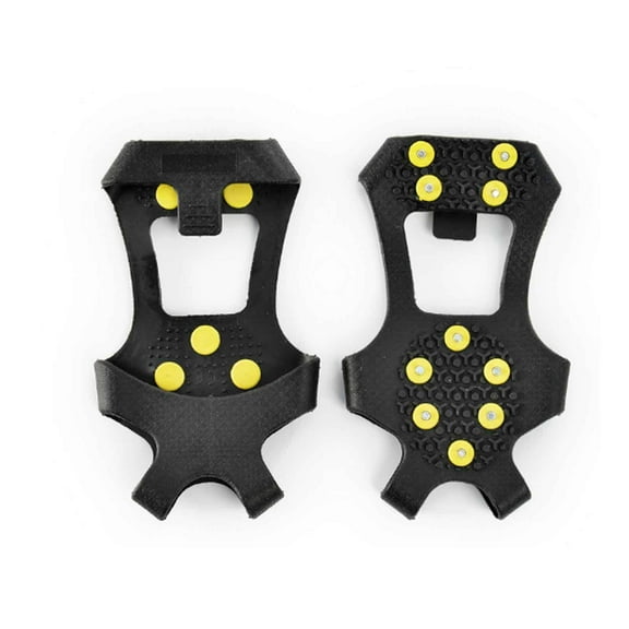 MISSMILE Walk Traction Cleats,Flexible Winter Snow Hiking,Ice Snow Cleats,Rubber Crampons Anti Slip 10-Stud,Easy Slip-on Stretch Footwear