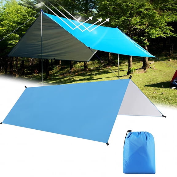 MISSMILE Waterproof Camping Tarp with Storage Bag, Lightweight Polyester Rain Fly Canopy for Backpacking