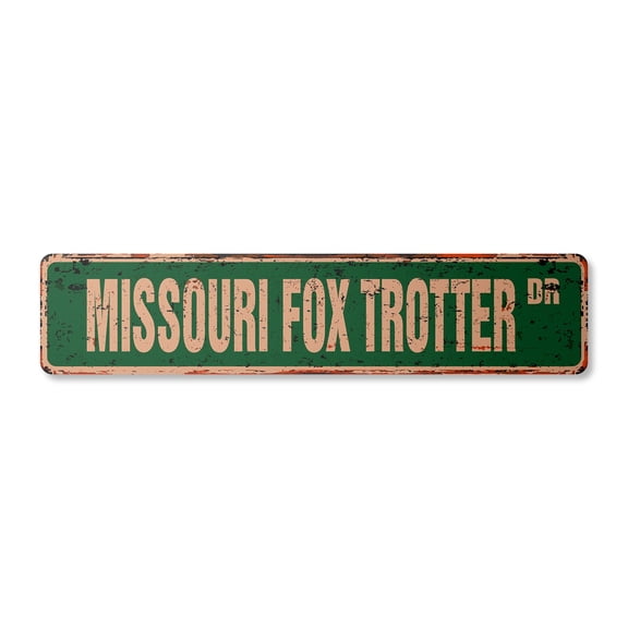 MISSOURI FOX TROTTER Vintage Aluminum Street Sign horse farm country ranch owner rustic metal tin | Indoor/Outdoor | Â 18" Wide