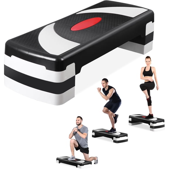 MISSUNNY 31" Adjustable Aerobic Step, 4 Risers, 3-Level Exercise Platform for Home Gym Fitness, 550lbs Capacity