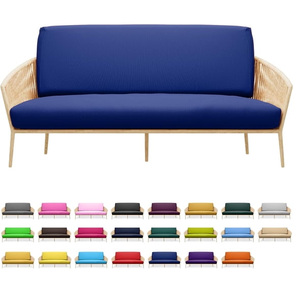 MISSUNNY Royal Blue Futon Cover for Armless Sofa Bed, Stretch Slipcover, Twin 39"x75"x6", Machine Washable