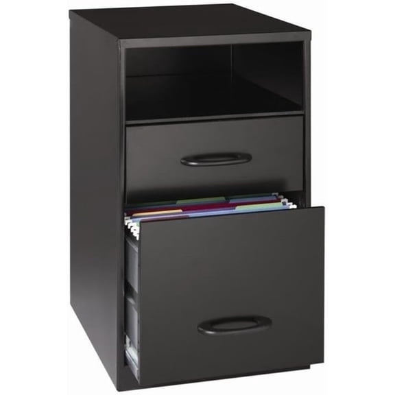 MISSUNNY SOHO 18" 2-Drawer File Cabinet Organizer, Steel, Letter Size, Black