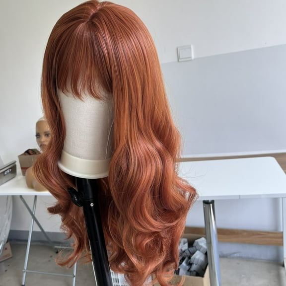 MISSWEN Cosplay Wig Copper Red 24 inch Woman Long Party Heat Safe Fiber Hair Full Head