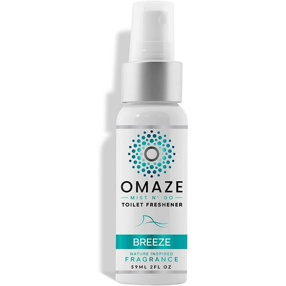 MIST N' GO By OMAZE Refresh Toilet Spray | Bathroom Spray Odor Eliminator | Toilet Smell Eliminator Deodorizer - Breeze 2FL OZ
