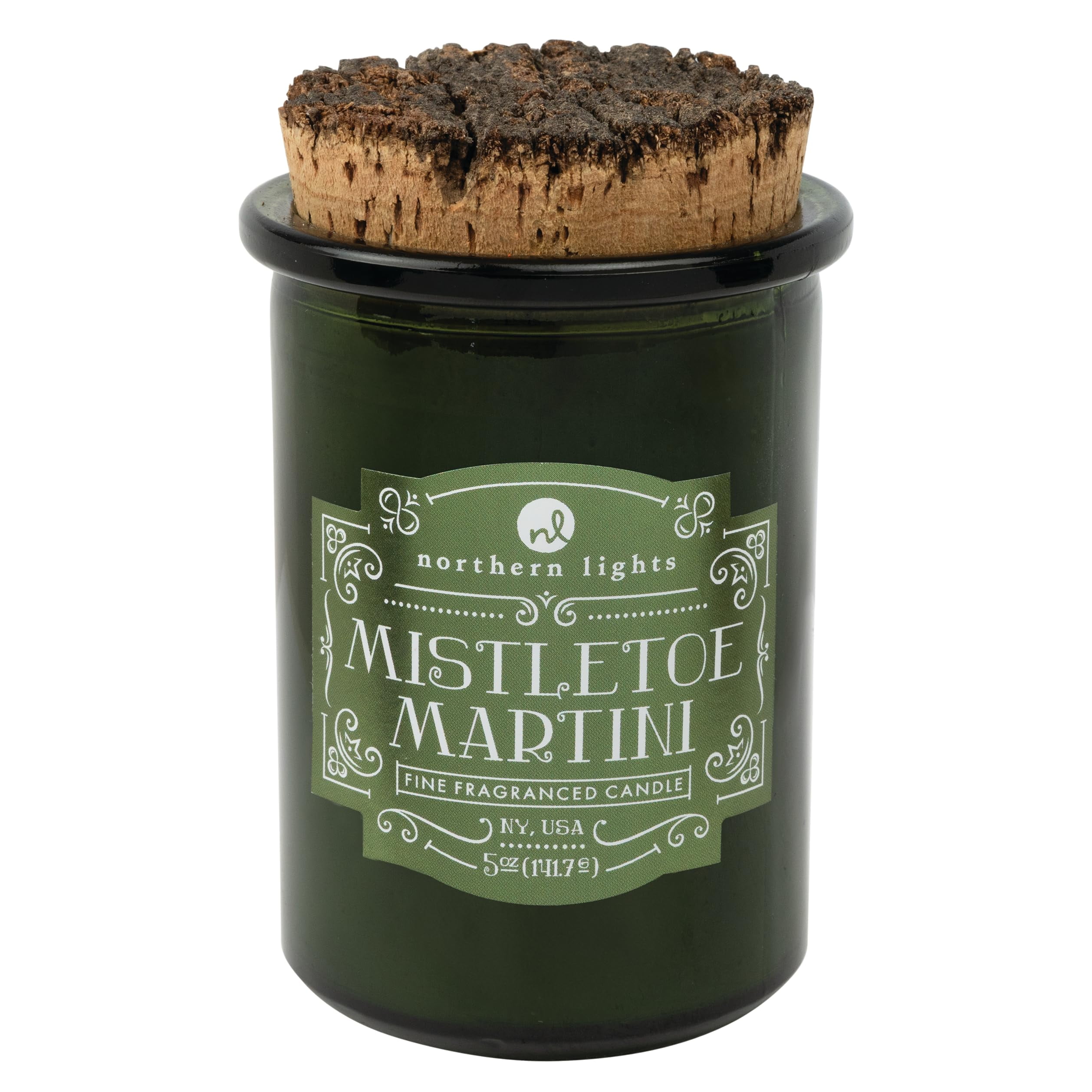 Mistletoe Martini Green Glass Soy Scented Candle